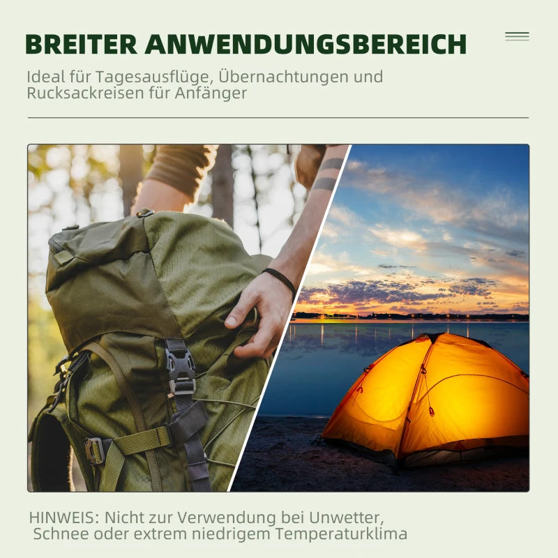 Outsunny kampeertent 2-persoons tent koepeltent PU3000mm licht aluminium crème