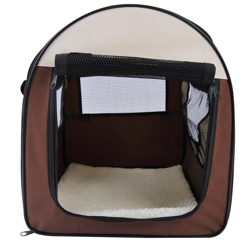 PawHut Geantă Trasport pentru Câini și Pisici Pliabilă, Culoarea cafelei, 61x46x51cm