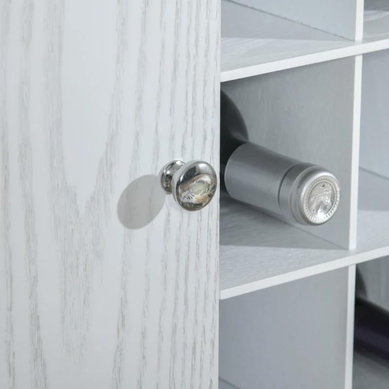 HOMCOM Weinregal für 18 Flaschen mit 2 Schränken MDF Weiß