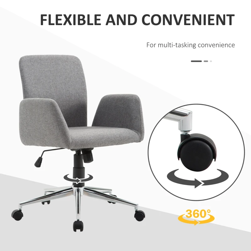 Vinsetto Swivel Office Chair Grey