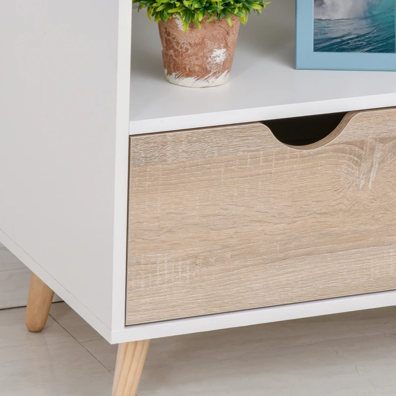 HOMCOM comoda TV cu 2 sertare 2 rafturi, 99x39x58 cm