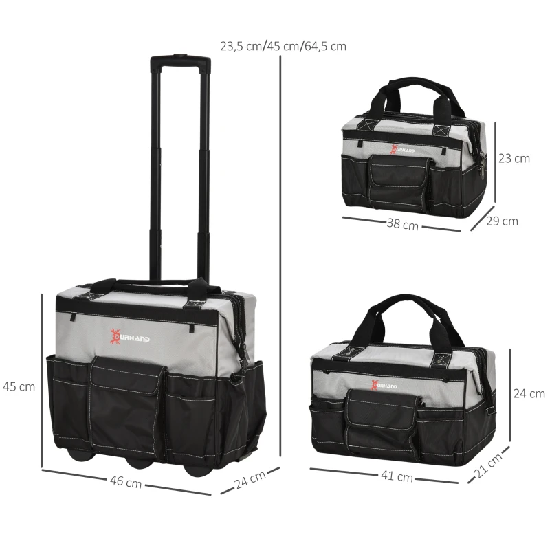 DURHAND® Werkzeugtrolley leer Werkzeugtaschen-Set mit Rollen 3-Größe Oxford-Gewebe