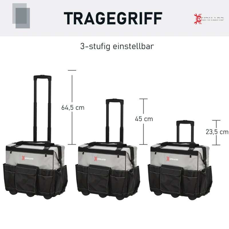 DURHAND® Werkzeugtrolley leer Werkzeugtaschen-Set mit Rollen 3-Größe Oxford-Gewebe