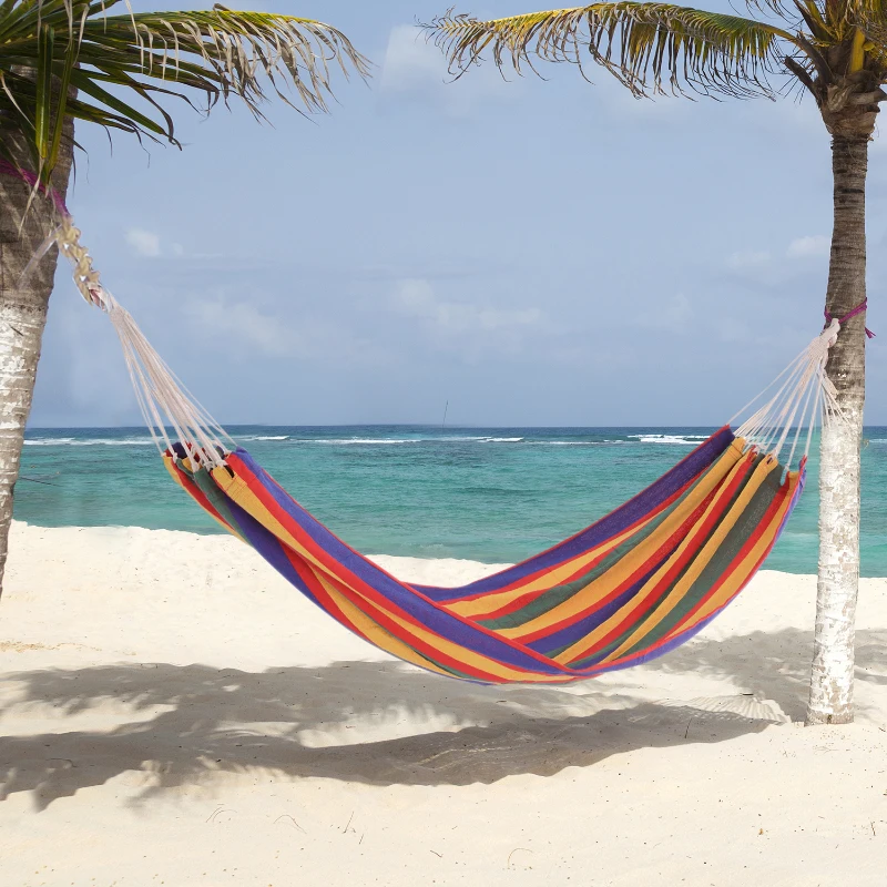 Outsunny® Hängematte Mehrpersonen 150kg Bunt 200x100cm