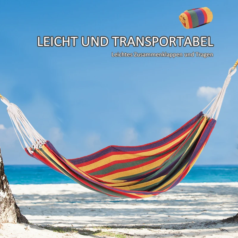 Outsunny® Hängematte Mehrpersonen 150kg Bunt 200x100cm