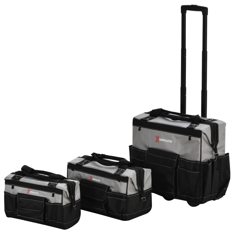 DURHAND® Werkzeugtrolley leer Werkzeugtaschen-Set mit Rollen 3-Größe Oxford-Gewebe