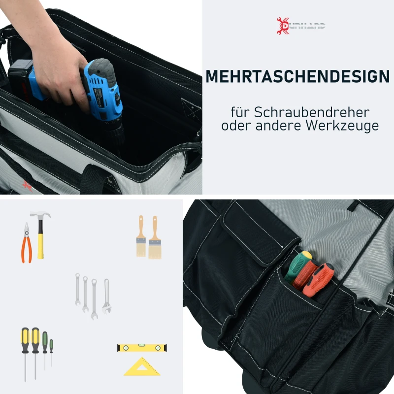 DURHAND® Werkzeugtrolley leer Werkzeugtaschen-Set mit Rollen 3-Größe Oxford-Gewebe