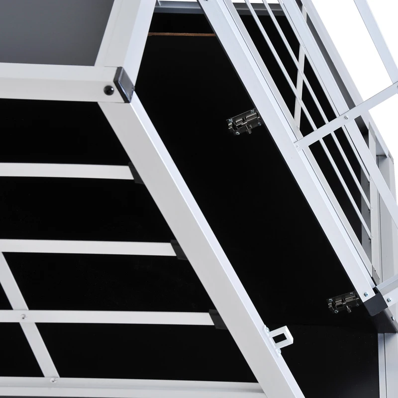 PawHut Transportor pentru Câini din Aluminiu cu Perete Mobil și Închidere, 104x91x69cm