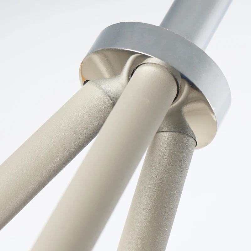 HOMCOM® Stehlampe Tripod Schlafzimmer Standleuchte Stehleuchte 40W Metall grau ∅48 x 156 cm