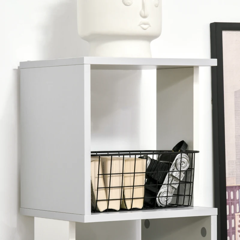 HOMCOM Modern 5-Tier Bookshelf, Freestanding Bookcase Storage Shelving for Living Room Home Office Study, White and Light Grey