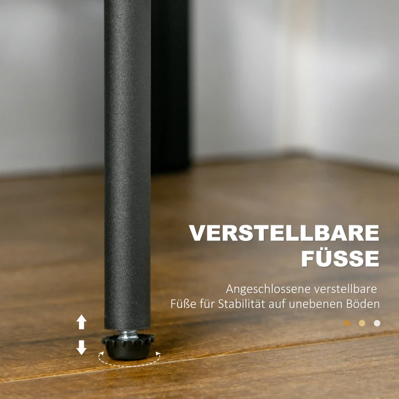 HOMCOM Standregal im Industrie-Design  inkl. Gitterwand mit Haken Schwarz + Natur