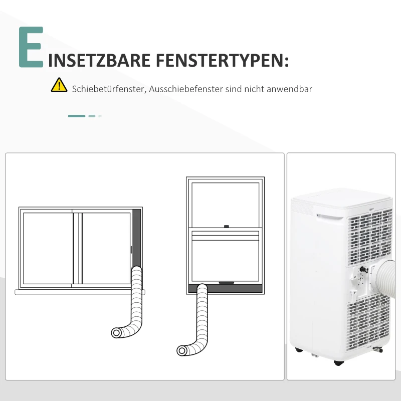 HOMCOM Mobiele airconditioner airconditioner 4 modi afstandsbediening 24u timer ABS wit