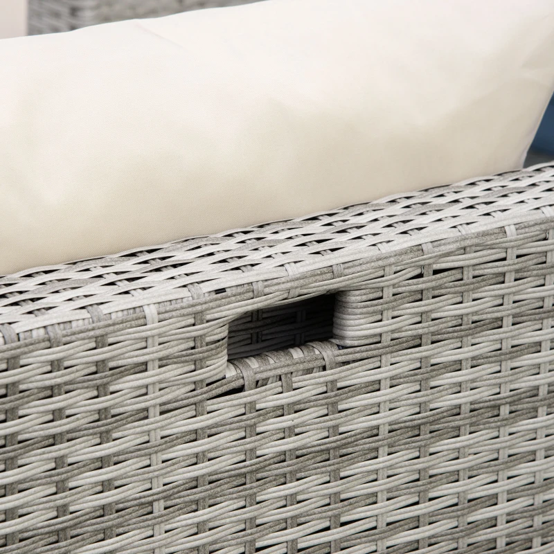 Outsunny Living pentru gradina din Rattan PE din 8 Piese , Gri si Bej