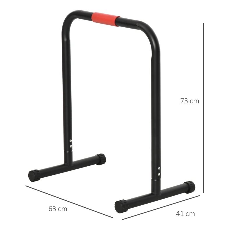 HOMCOM Suporte de treino de barras paralelas para flexões inclinadas construção muscular Calistênicos 63x41x73 cm Preto