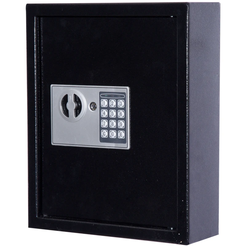 HOMCOM Cassetta Armadietto Portachiavi con Combinazione Codice da Parete o Muro Metallo 30 × 36.5 × 10cm