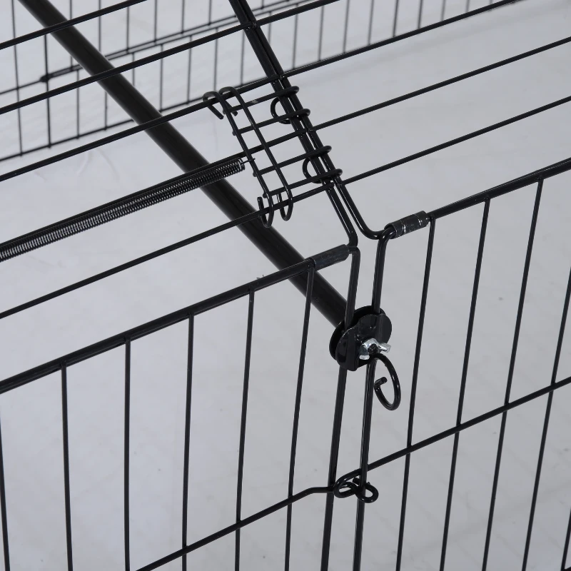 PawHut® Freigehege Kaninchenstall mit Sonnenschutz Metall Beige