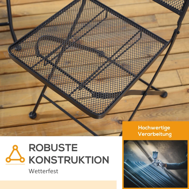 Outsunny 3-delige bistroset, opvouwbare zitgroep voor tuin, balkon