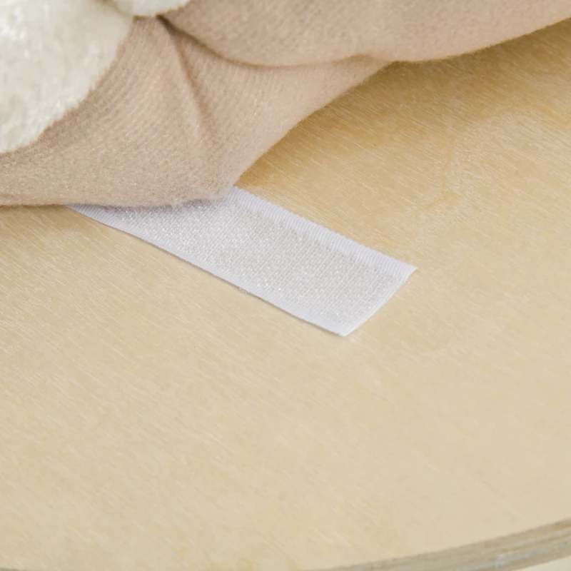 PawHut krabpaal met drie niveaus kattengrot en kussen naturel+crème sisal pluche