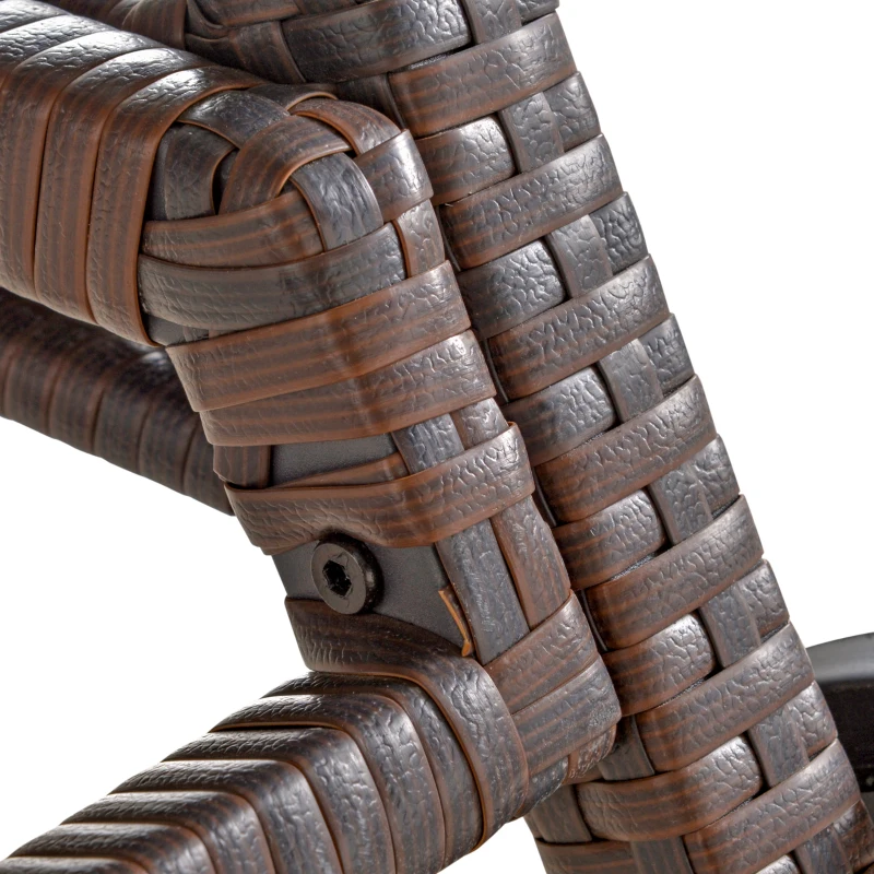 Outsunny Tumbona de Ratán de Jardín con Cojines Acolchados Respaldo Ajustable en 5 Posiciones 2 Ruedas y Tela Extraíble Lavable Carga 160 kg 67x196x96 cm Crema