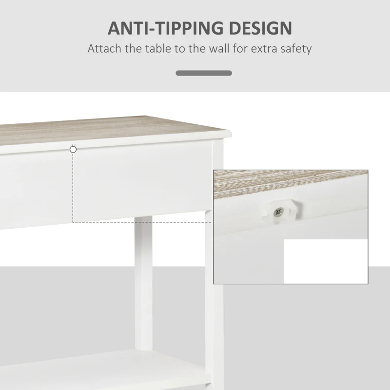 HOMCOM Console Table w/ Drawers and Shelf Sofa Table for Hallway Living Room Bedroom