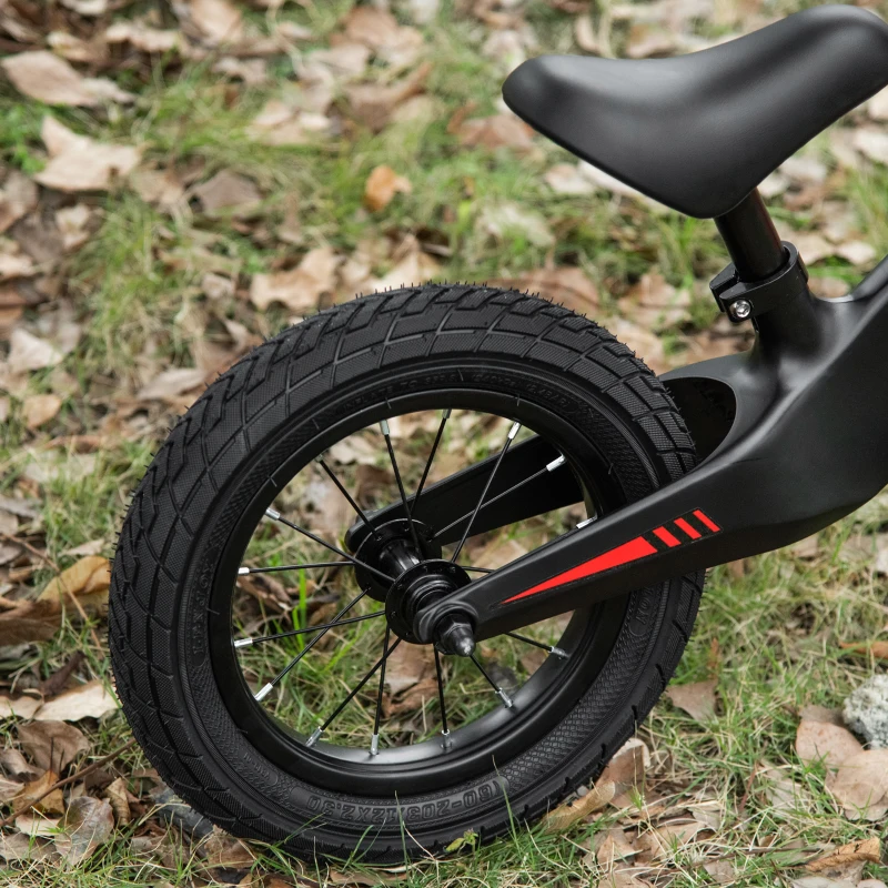 HOMCOM loopfiets kinderloopfiets in hoogte verstelbare Ø12'' rubberen banden zwart