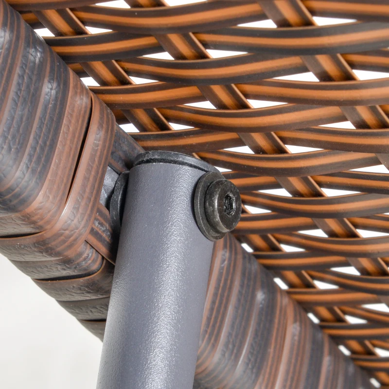 Outsunny Tumbona de Ratán de Jardín con Cojines Acolchados Respaldo Ajustable en 5 Posiciones 2 Ruedas y Tela Extraíble Lavable Carga 160 kg 67x196x96 cm Crema