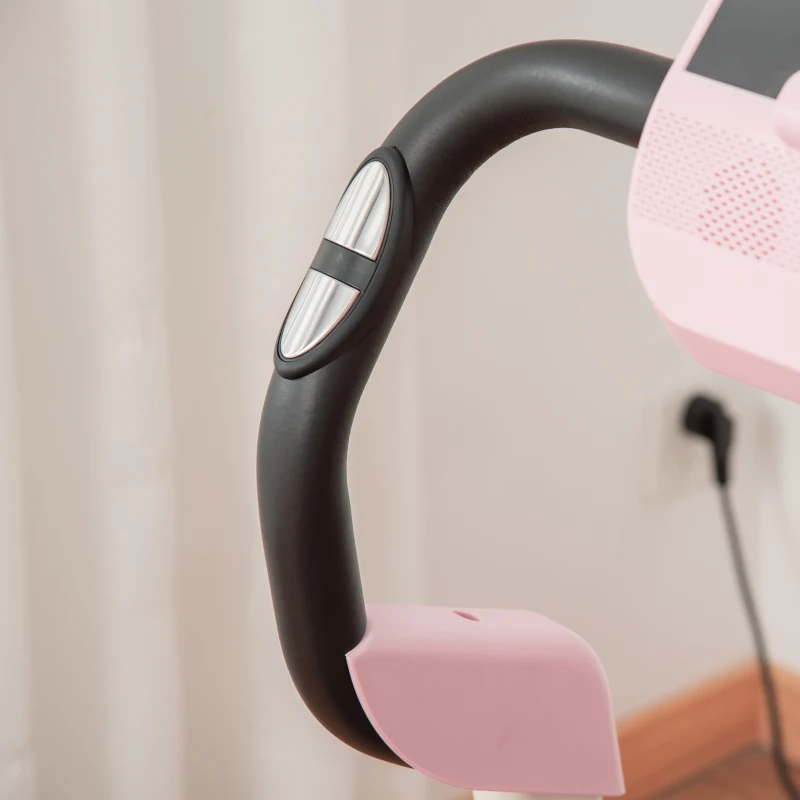 HOMCOM loopband opvouwbaar elektrisch 400 W 1-12 km/u 1.5HP mobiele telefoon houder roze