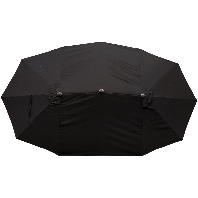 Outsunny parasol podwójny parasol ogrodowy parasol targowy z korbką ręczną 460 x 270 cm