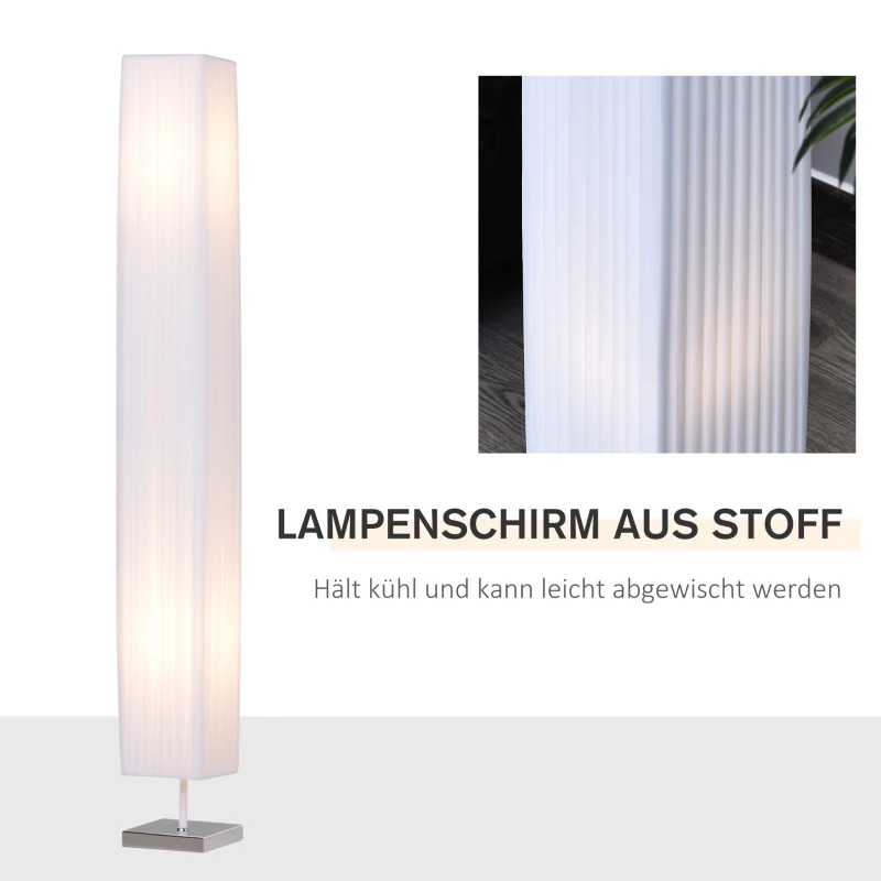 HOMCOM lampa podłogowa stojąca oświetlenie podłogowe do salonu E27 stal nierdzewna 120 cm biała