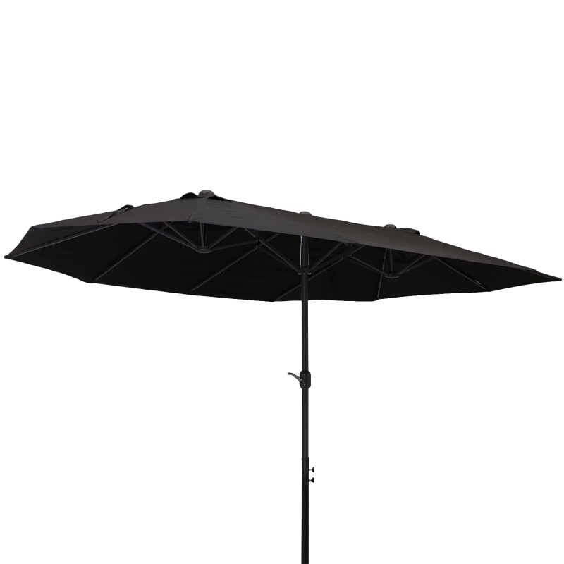 Outsunny parasol podwójny parasol ogrodowy parasol targowy z korbką ręczną 460 x 270 cm
