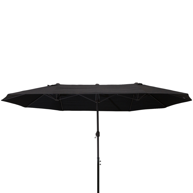 Outsunny parasol podwójny parasol ogrodowy parasol targowy z korbką ręczną 460 x 270 cm