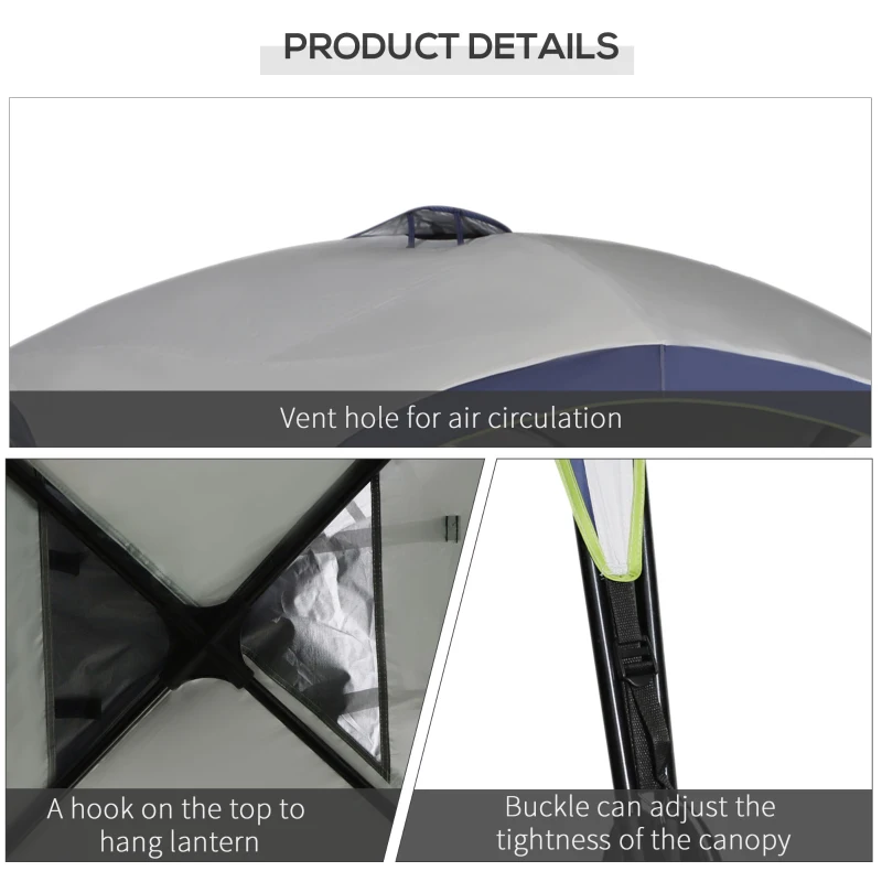 Outsunny 4 x 2.5M Gazebo Outdoor Marquee Tent Garden Sun Shelter Patio Spire Arc Pavilion Camp Sun Shade