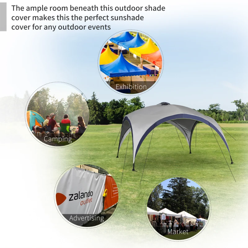 Outsunny 4 x 2.5M Gazebo Outdoor Marquee Tent Garden Sun Shelter Patio Spire Arc Pavilion Camp Sun Shade