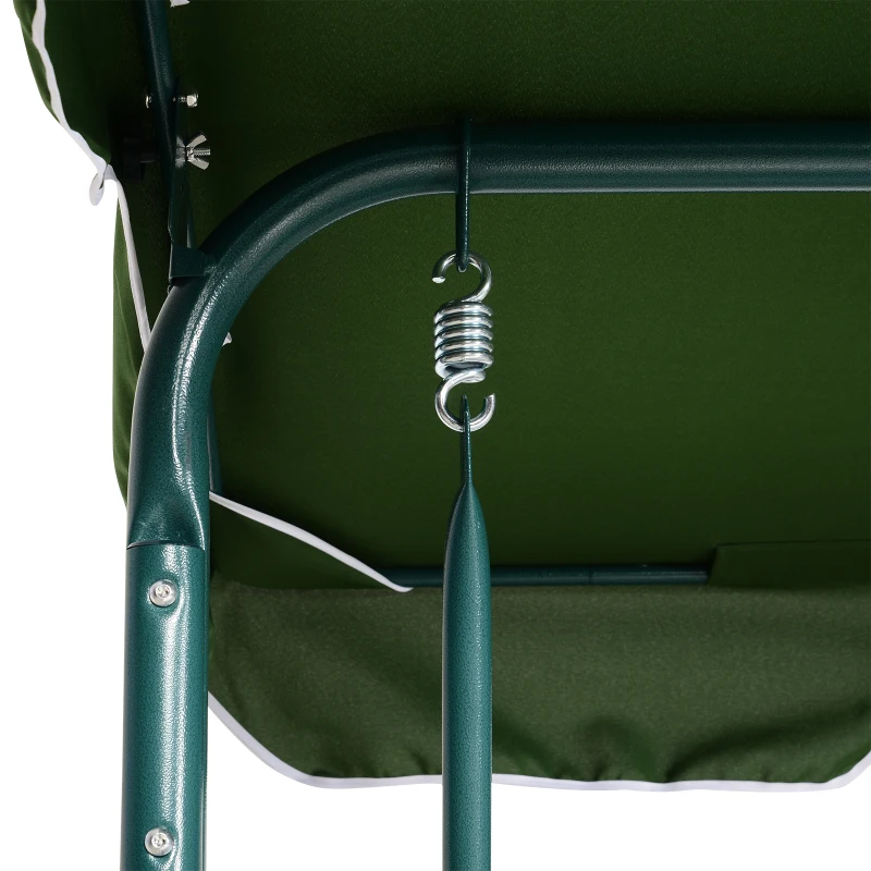 Outsunny huśtawka ogrodowa regulowany daszek przeciwsłoneczny metal zielony