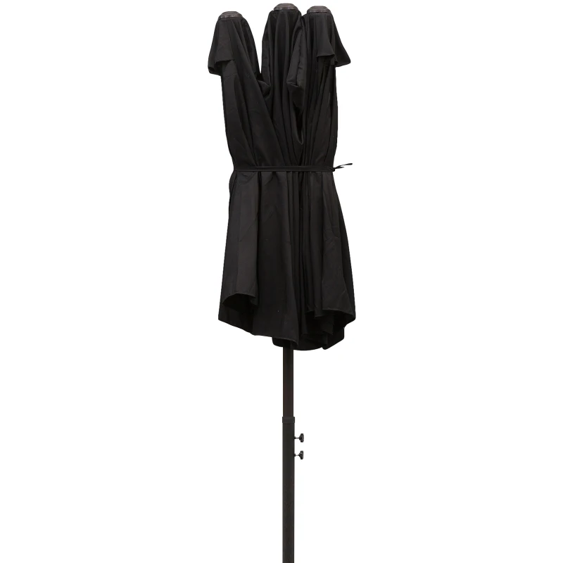 Outsunny parasol podwójny parasol ogrodowy parasol targowy z korbką ręczną 460 x 270 cm