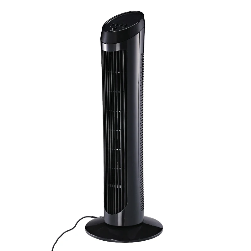 HOMCOM wentylator stojący wentylator kolumnowy 45 W, 3 poziomy wentylacji, ABS, czarny