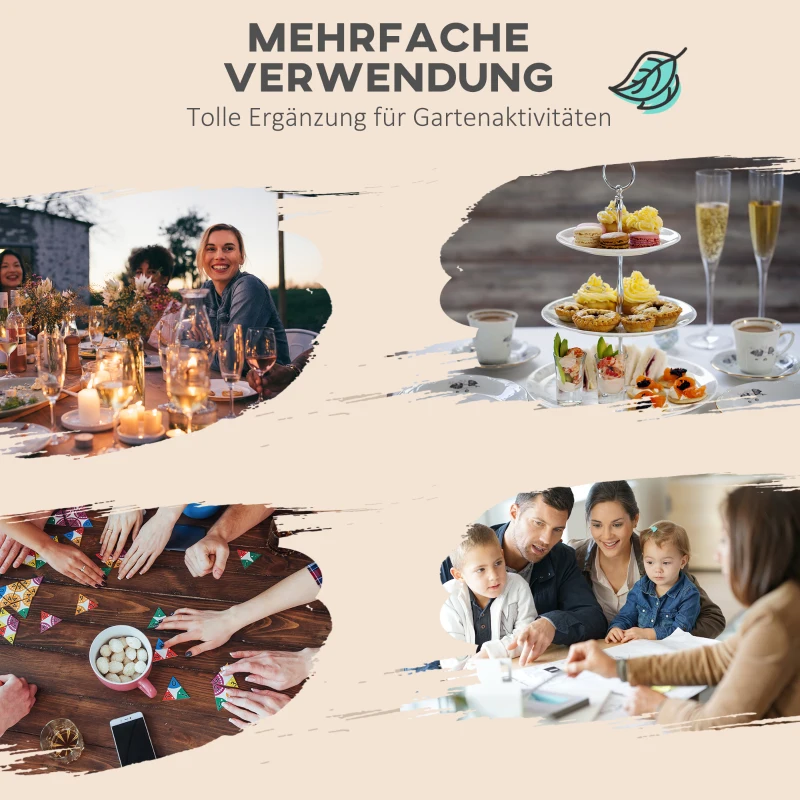 Outsunny rozkładany stół ogrodowy balkonowy 180–240 cm aluminium czarny