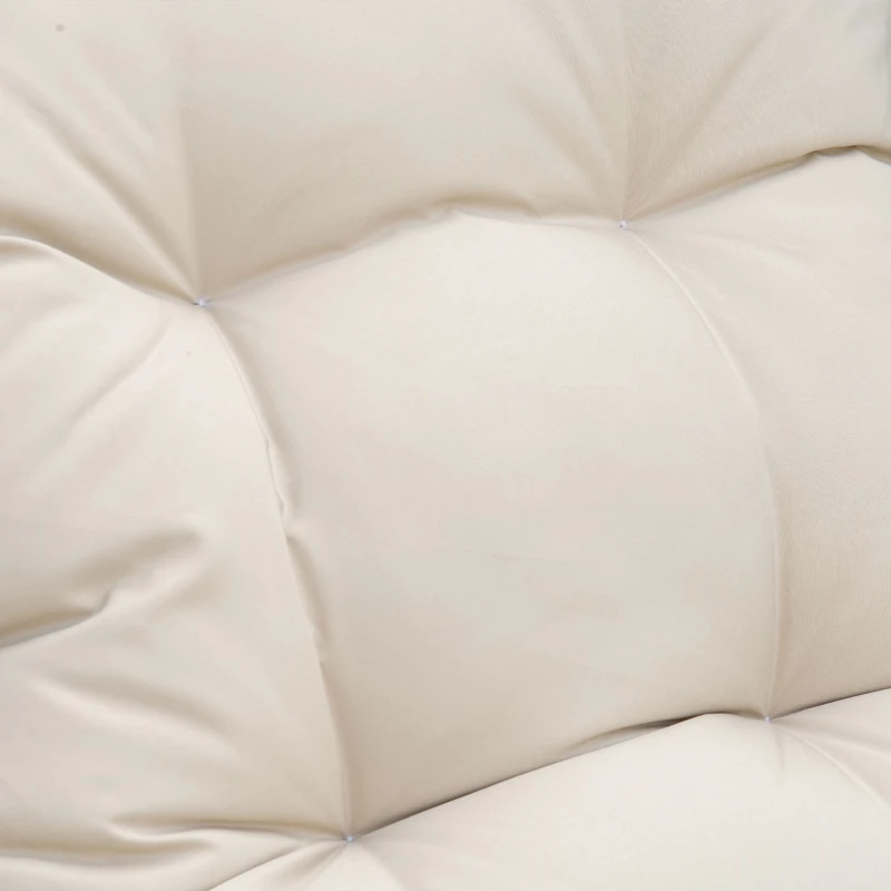 Outsunny leżak z polirattanu z poduszkami na rolkach, 4-stopniowa regulacja naturalny