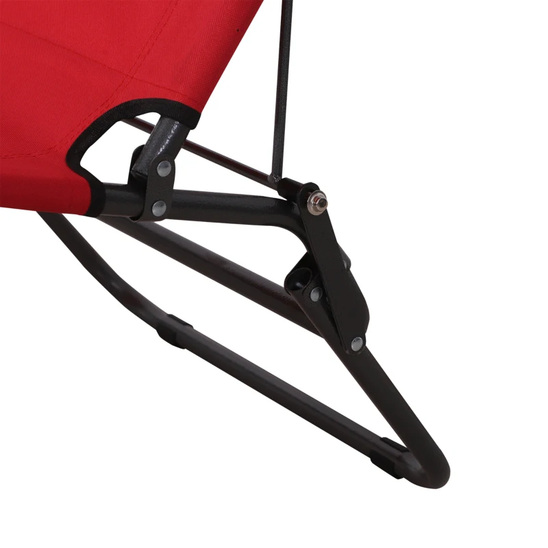 Outsunny leżak składany leżak ogrodowy leżak plażowy 2-stopniowa regulacja czerwony