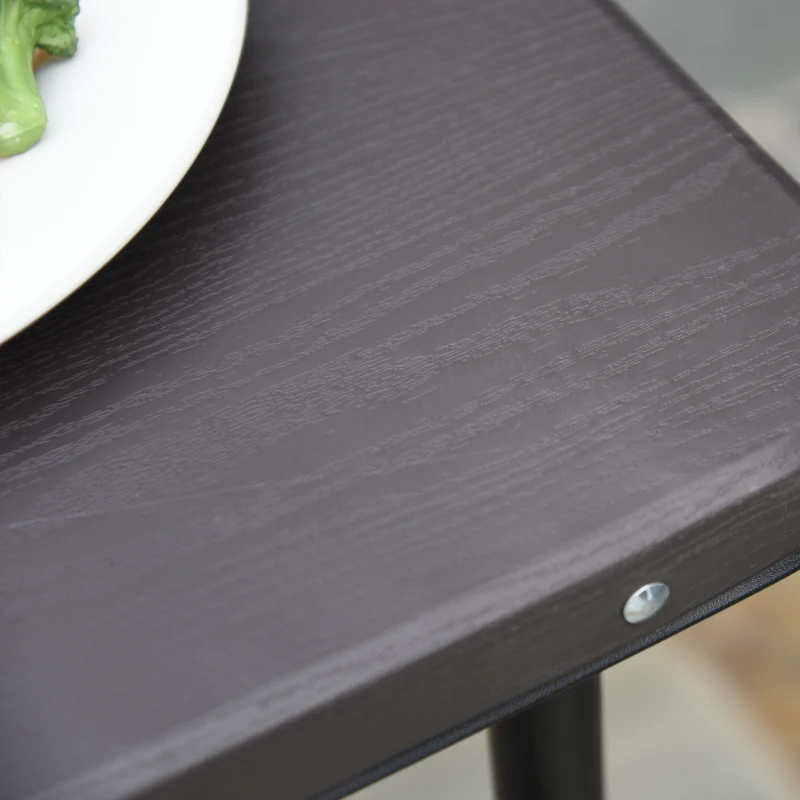 Outsunny 4FT Portable Metal Picnic Table, 22Lx61Wx53/71.5H cm-Black/Brown