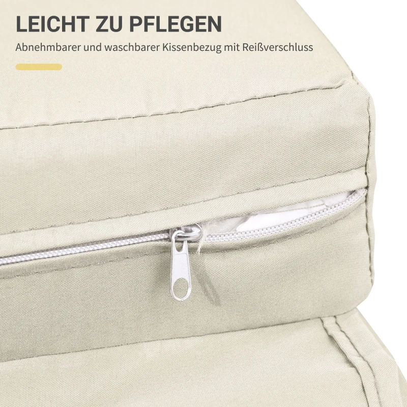 Outsunny, sofa z funkcją leżanki z technorattanu, sofa ogrodowa, 2-osobowy z poduszkami, brązowy