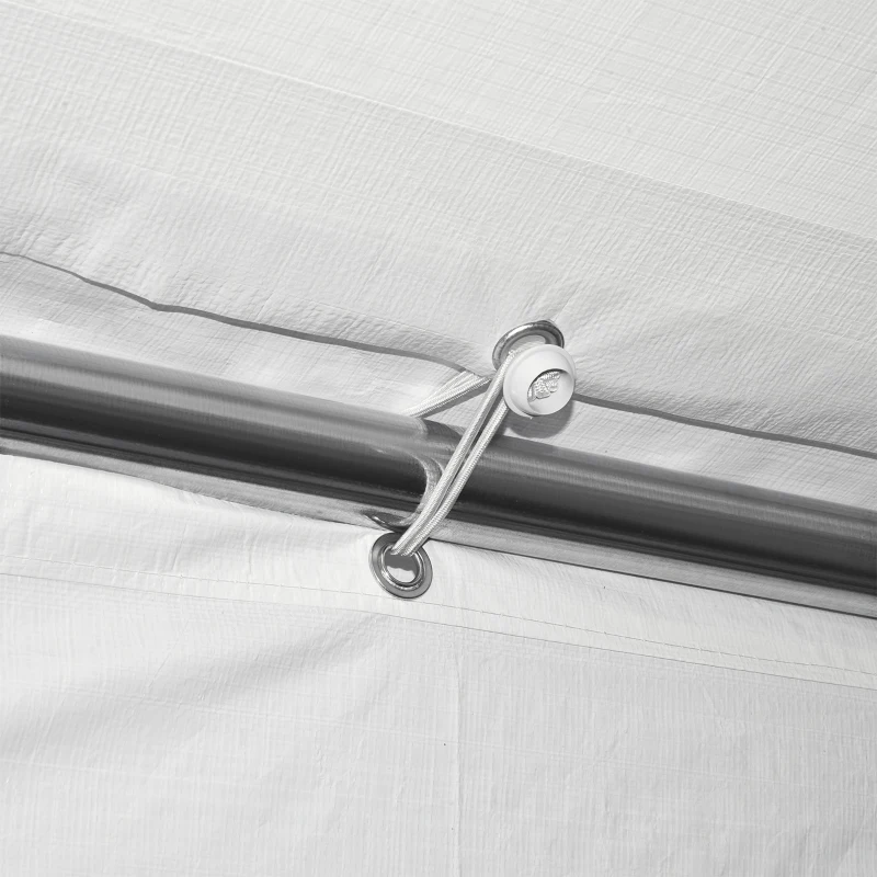 Outsunny pawilon namiot imprezowy 6 x 3 m zdejmowane ścianki boczne drzwi okna biały