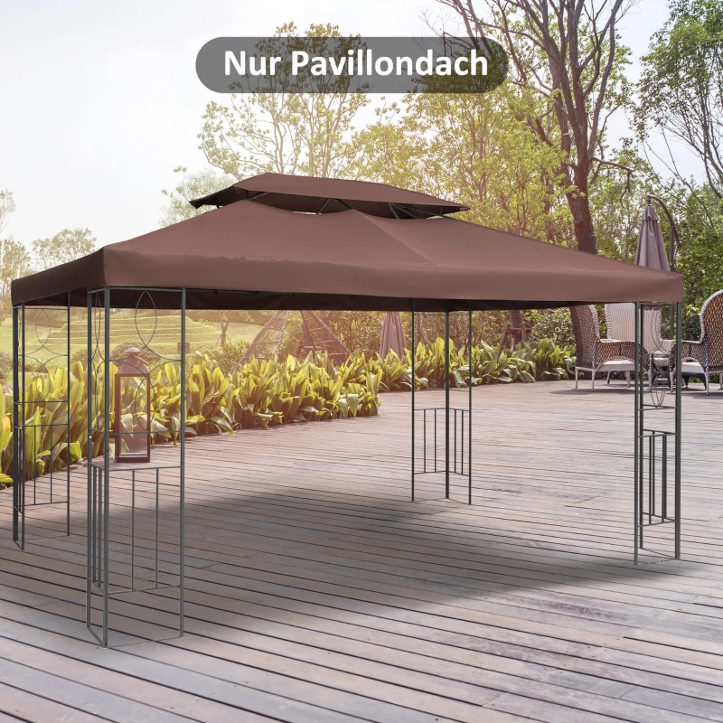 Outsunny baldachim do metalowego pawilonu ogrodowego namiotu imprezowego 3 x 4 namiot ogrodowy dach kawowy