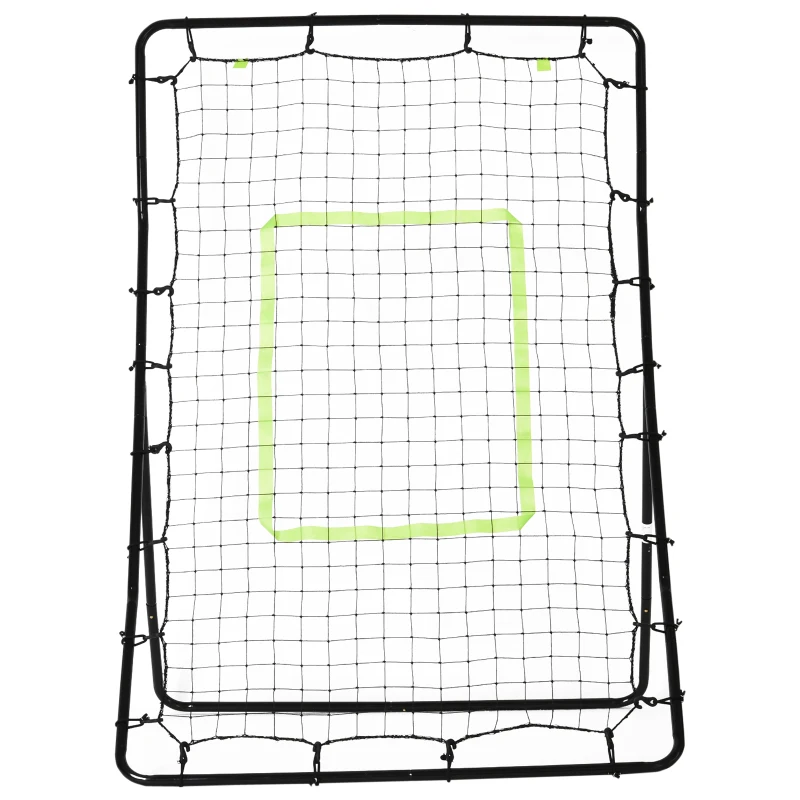 HOMCOM Kickback Rebounder bramka ścianka do odbijania siatka stal 75x126 cm czarny