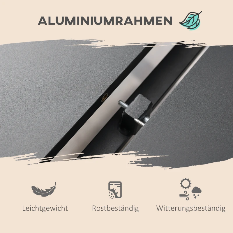 Outsunny rozkładany stół ogrodowy balkonowy 180–240 cm aluminium czarny