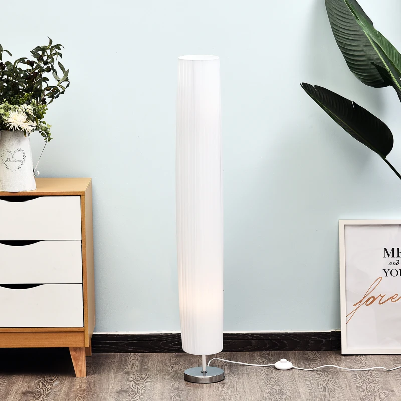 HOMCOM lampa podłogowa stojąca oświetlenie podłogowe do salonu E27 stal nierdzewna 120 cm biała