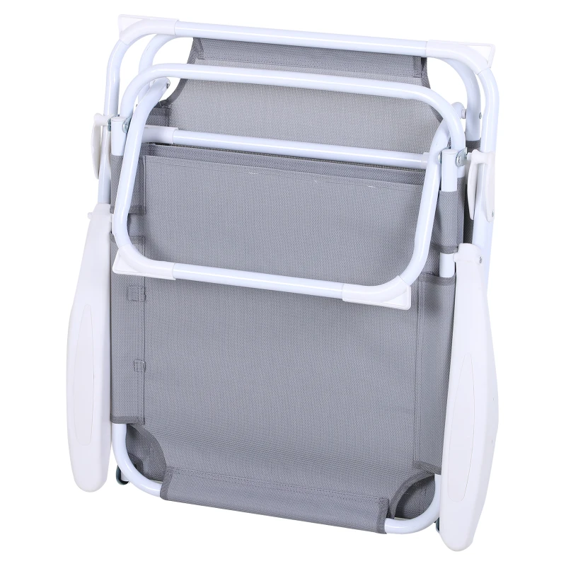 Outsunny Leżak, składany leżak, 4-stopniowy leżak ogrodowy, tkanina siatkowa