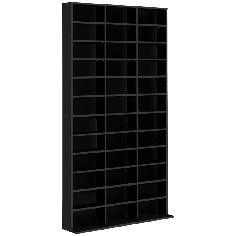 Homcom Bibliothèque Etagère Design Contemporain Noir 102 x 24 x 195 cm