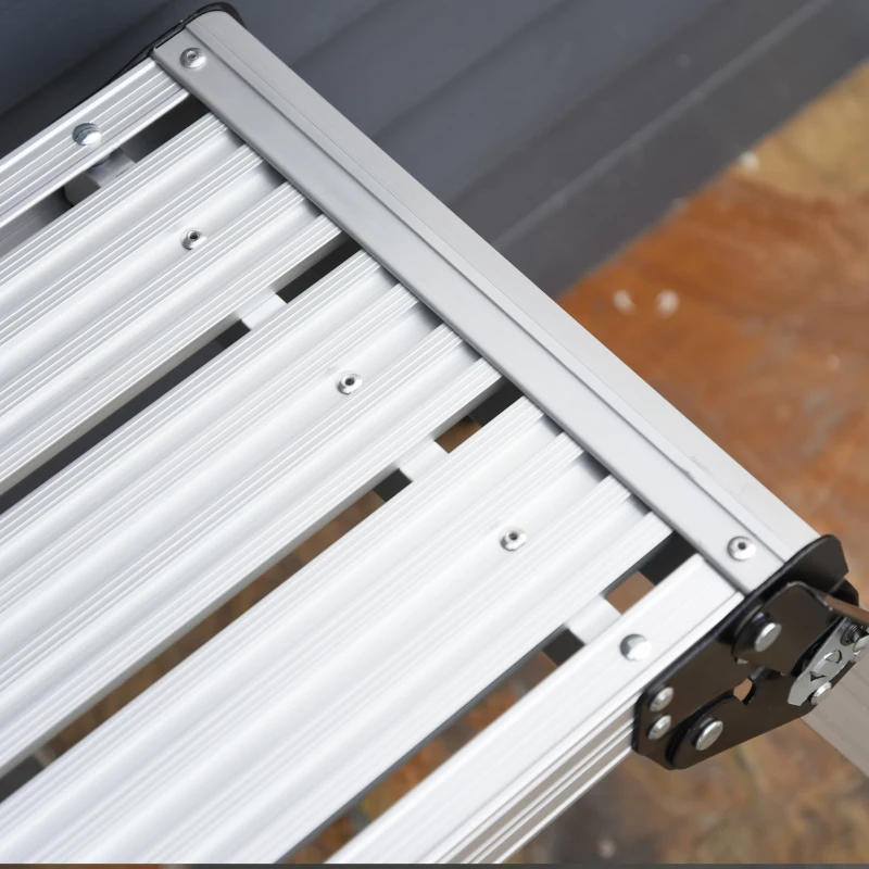 HOMCOM Marchepied escabeau plateforme de travail pliable dim. 117L x 41l x 48,5H cm antidérapant aluminium