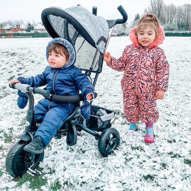 HOMCOM Triciclo per Bambini 18+ Mesi Pieghevole con Seduta Imbottita, Maniglione e Cestino 92x51x110cm